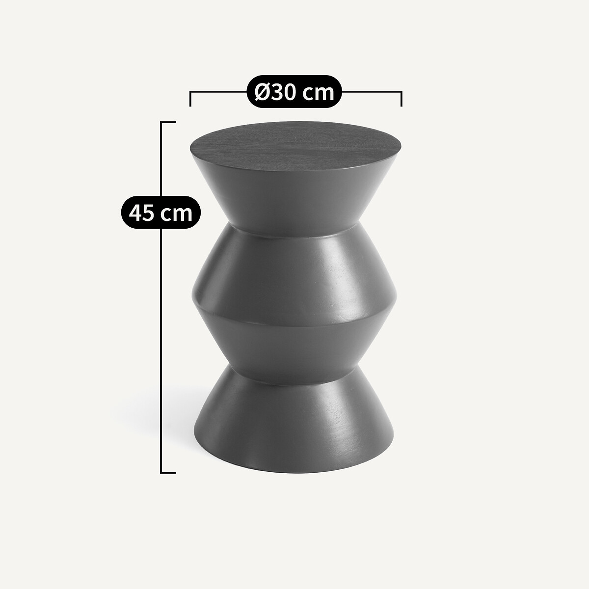 Calendes Solid Mango Wood Side Table black, AM.PM