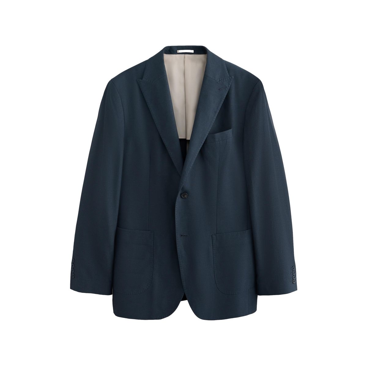 Blazer texturé en lyocell tencel™ et lin bleu marine, NEXT