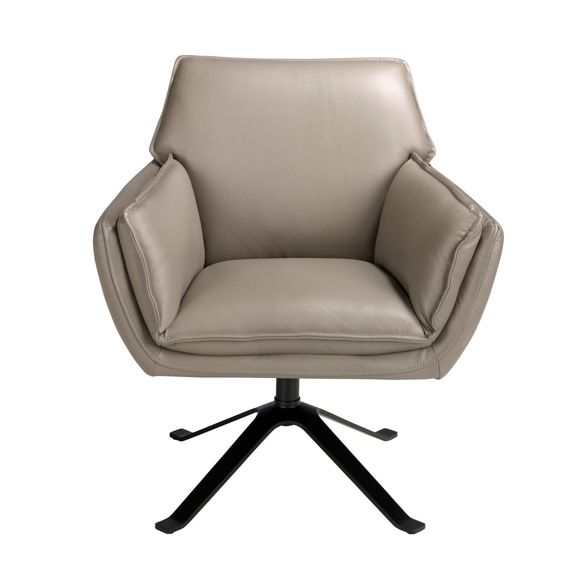 Fauteuil pivotant en cuir gris foncé gris foncé | noir, ANGEL CERDA