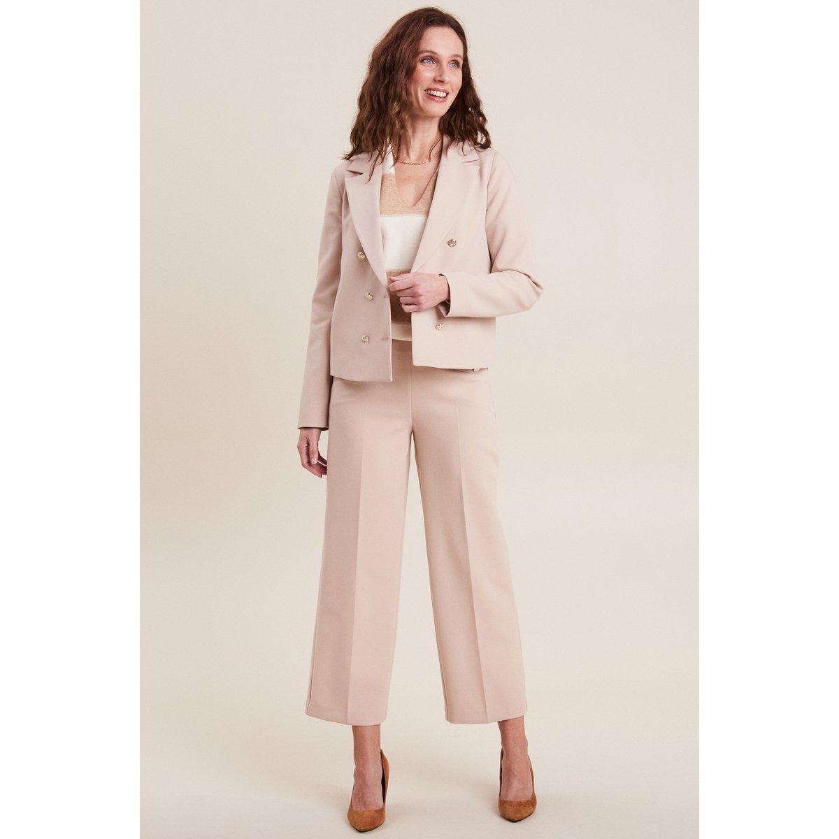 Veste tailleur courte sable, BREAL