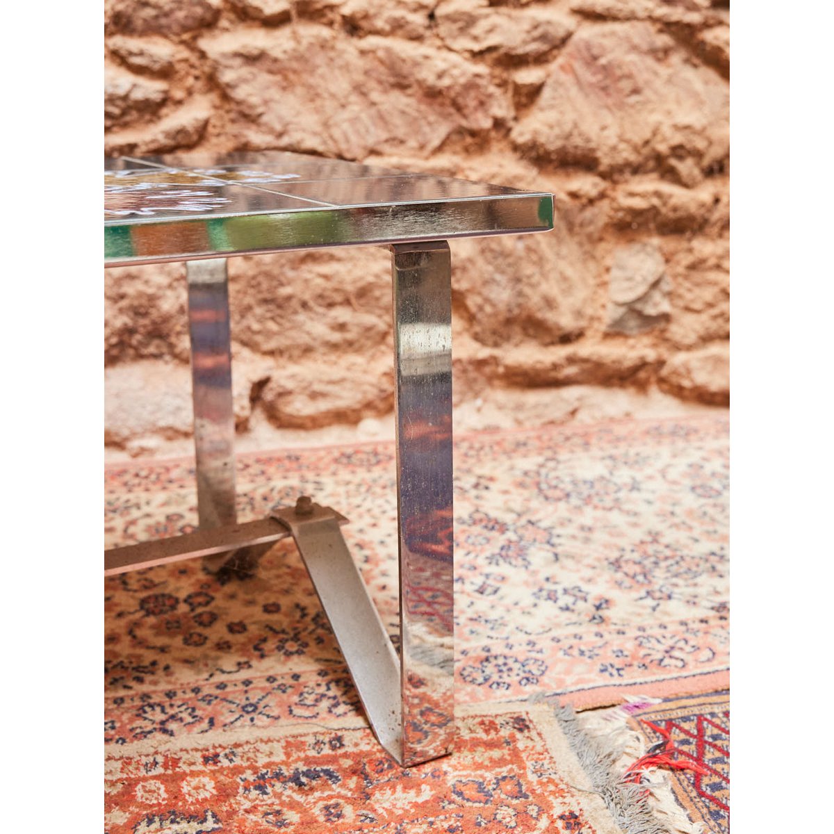 Table basse en céramique Léonie N°1013 - Bon état vert, DEBONGOUT