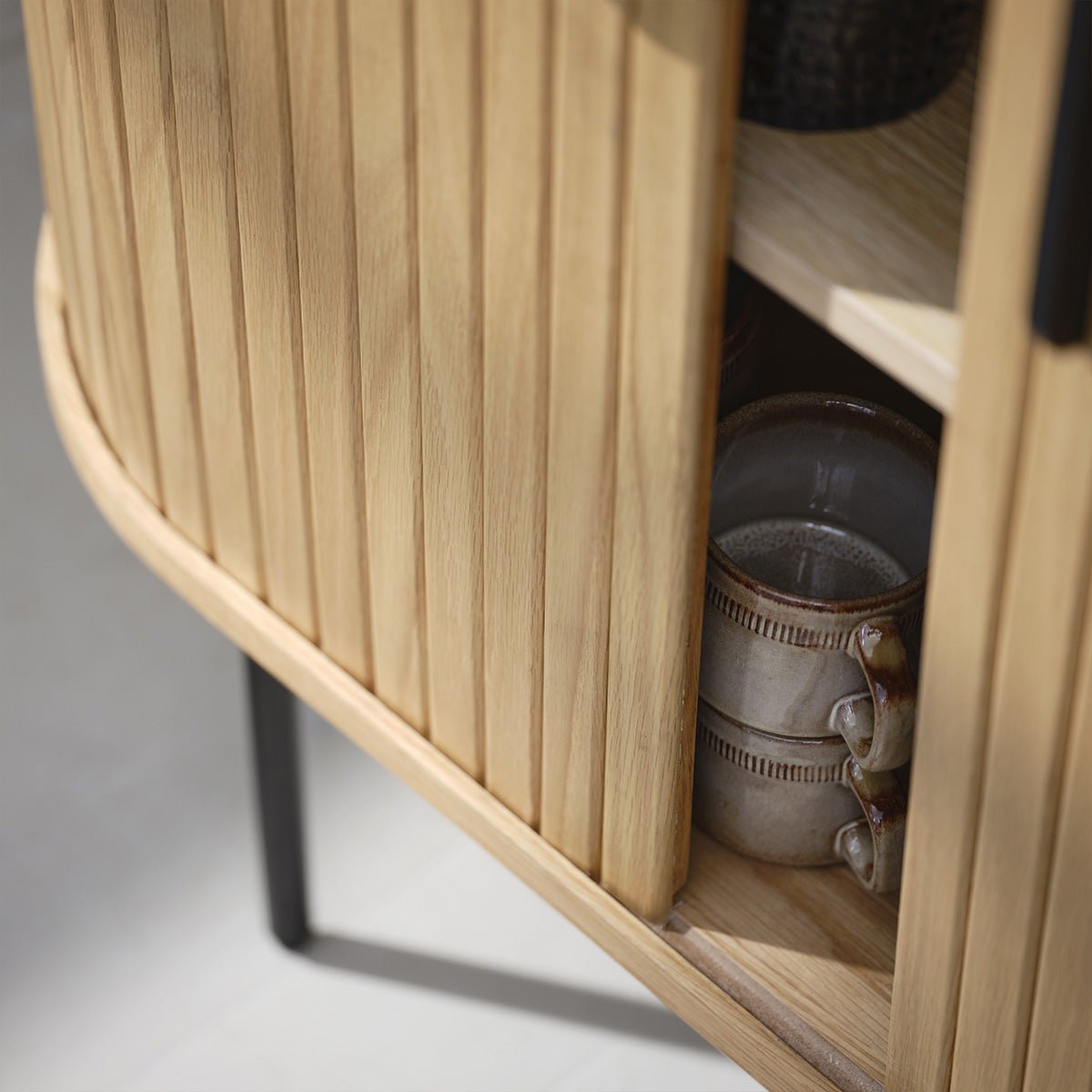 Buffet haut 2 portes - Bois - ALBA bois foncé,naturel,noir, MAISON AUBERTIN