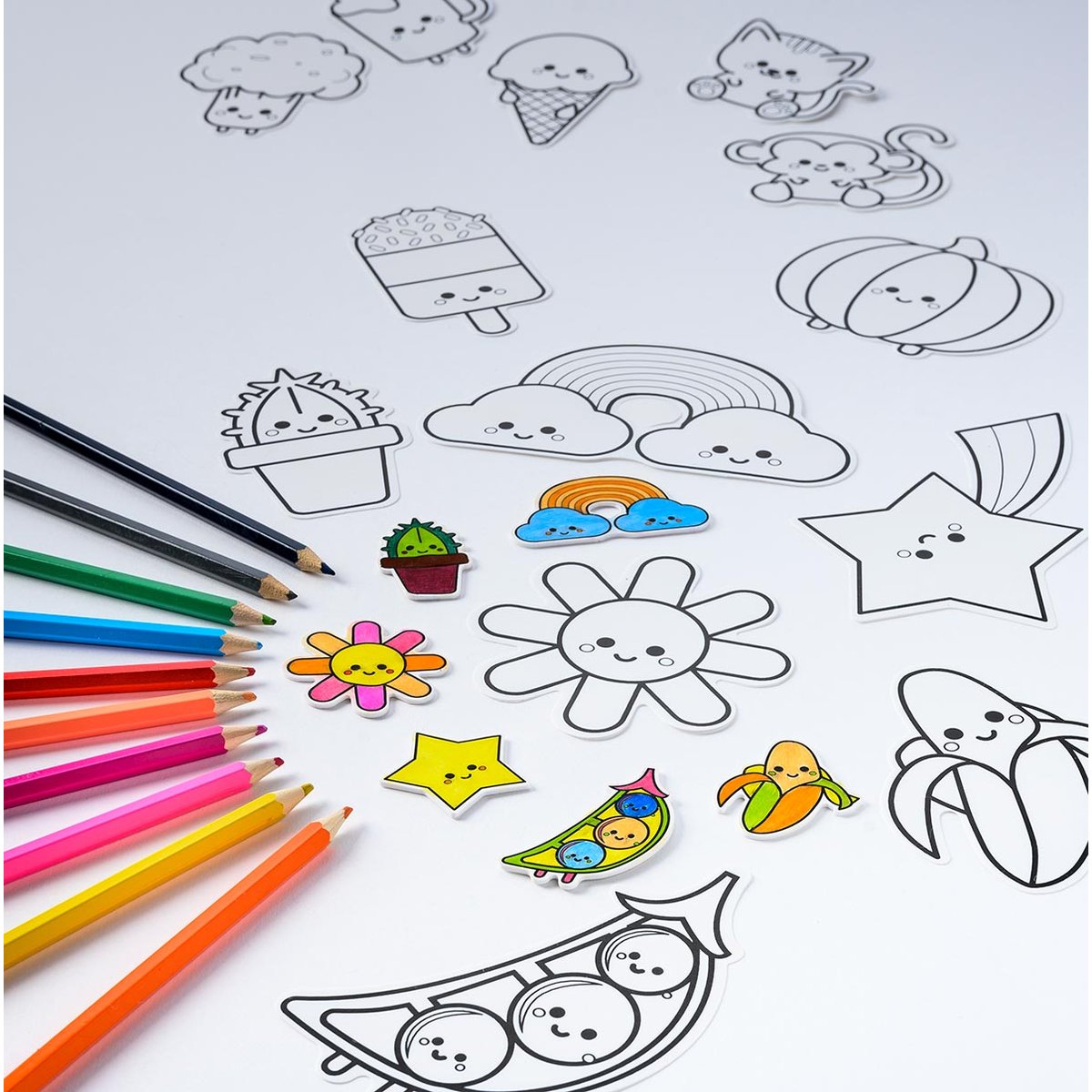 Atelier magnets plastique fou Kawaii blanc, OXYBUL 
