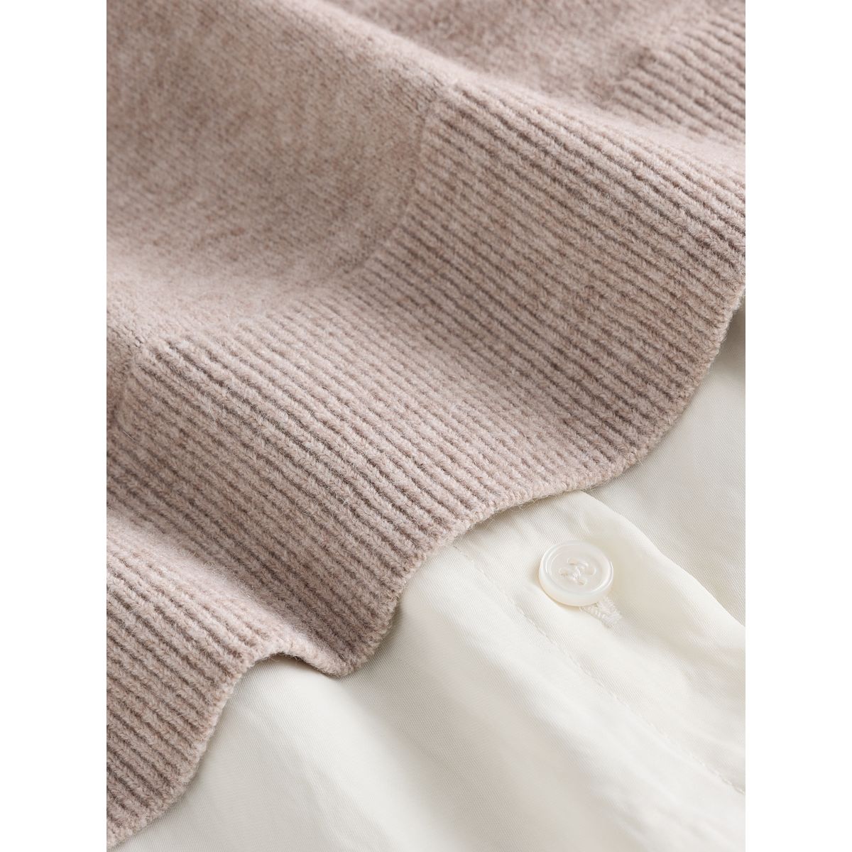 Chemise en maille ultra-douce manches longues naturel, NEXT