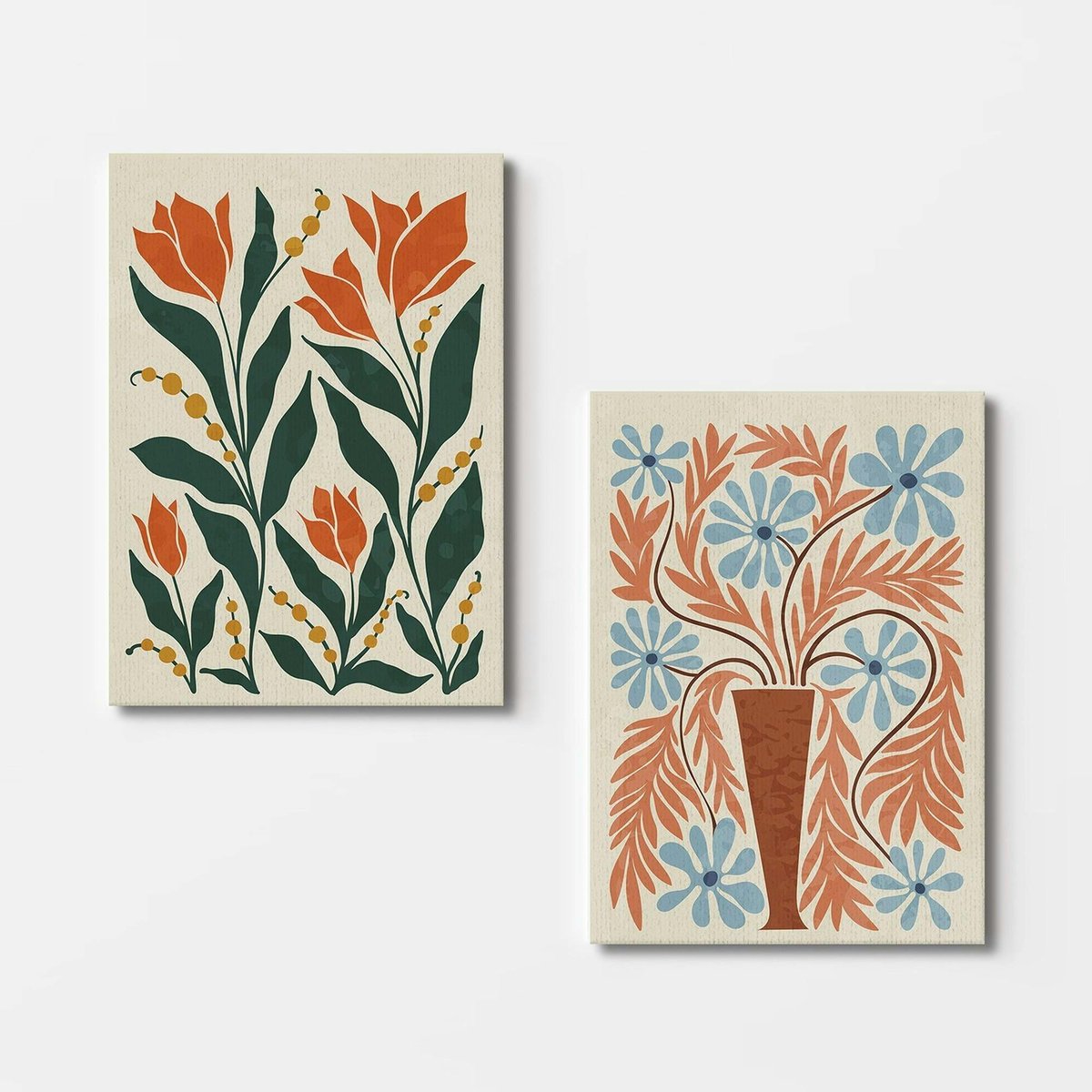 Tableau nature 70s – tons orangés (set de 2) multicolore, PIER IMPORT