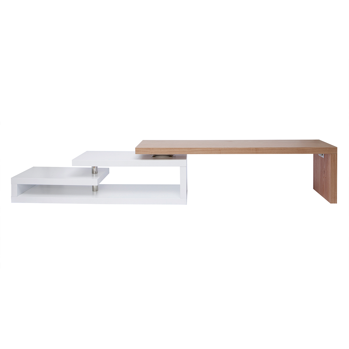 Meuble TV design pivotant L255 MAX V2 blanc, MILIBOO