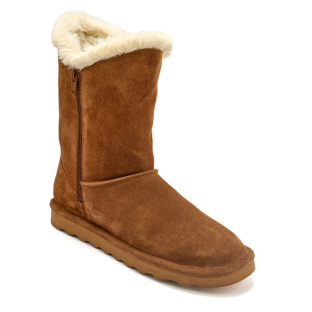 Boots fourrées 2 zips marron, PEDICONFORT