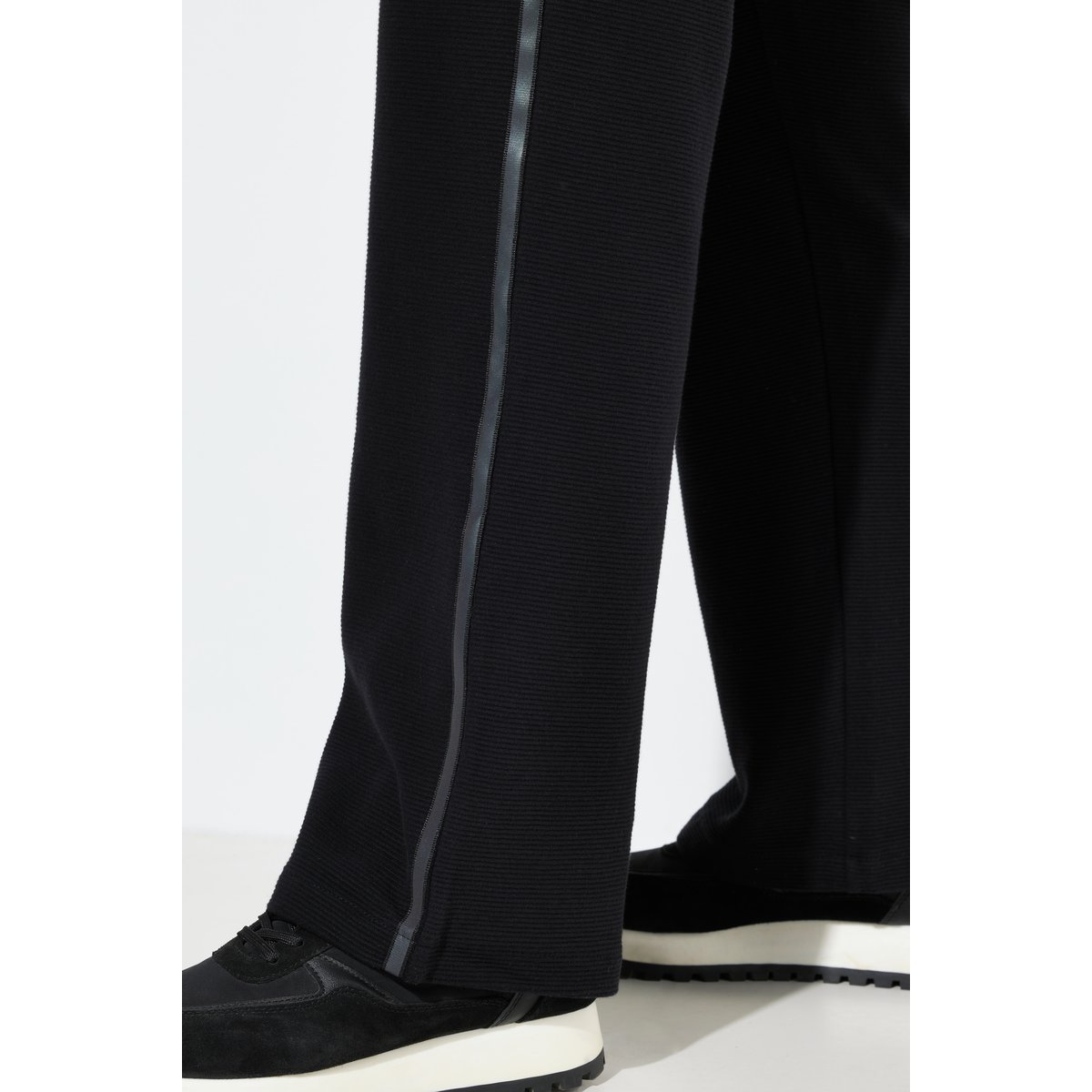 Pantalon de jogging large à taille élastique noir, ULLA POPKEN