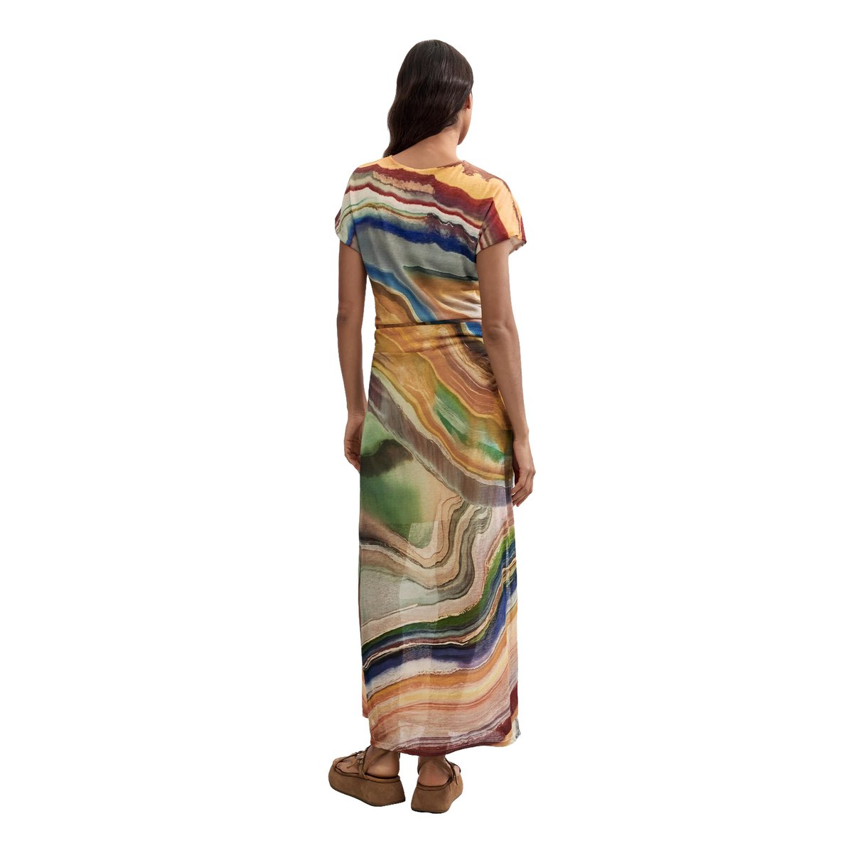 Robe en maille à manches courtes noir, DESIGUAL