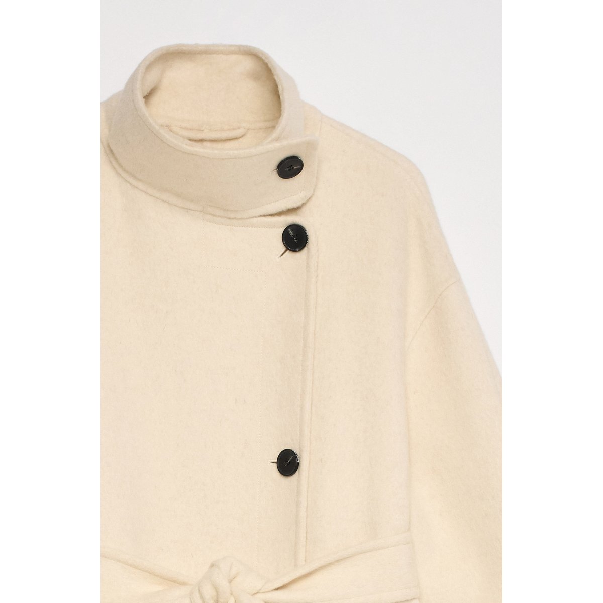 MANTEAU LONG EN DRAP AVEC LAINE beige, SALSA JEANS