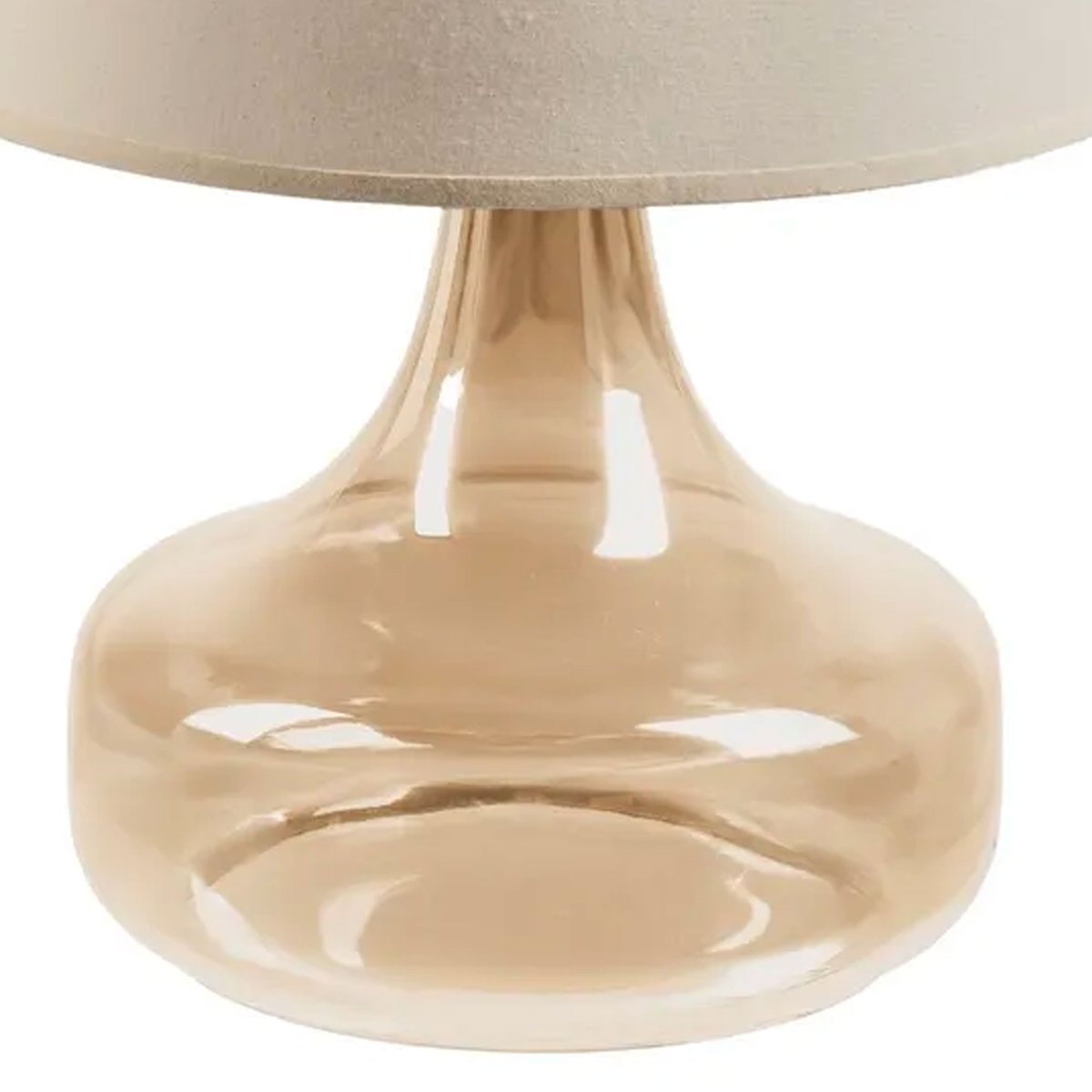 Lampe à poser pied en verre beige-doré et abat jour beige 33x33x46cm beige, WADIGA