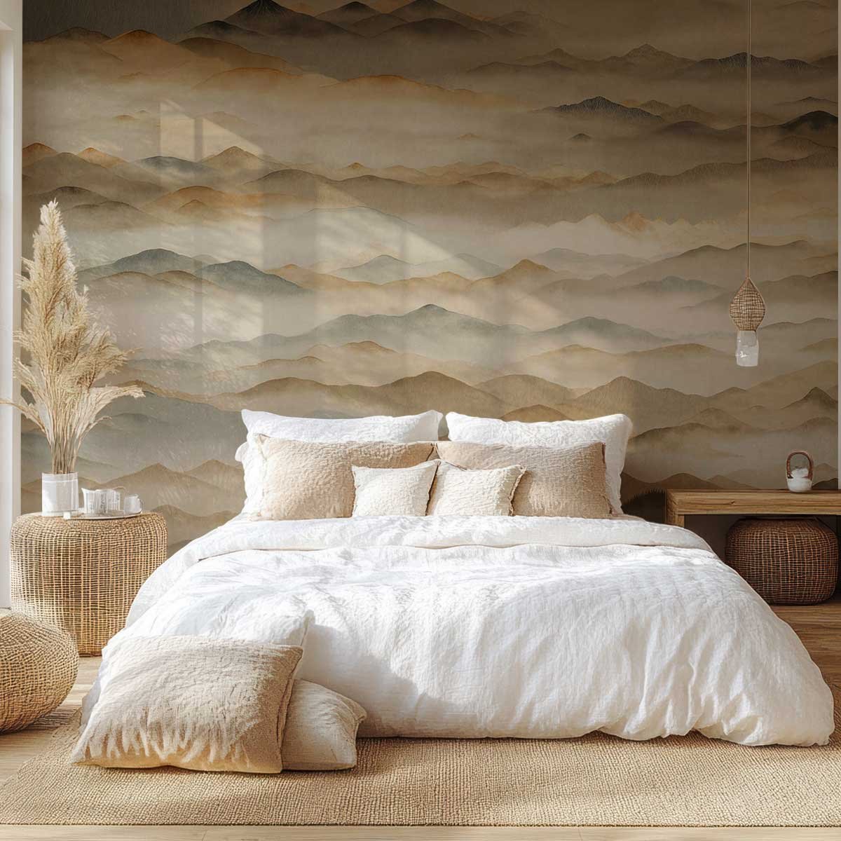 Papier peint Vallées Dorées beige, HEXOA