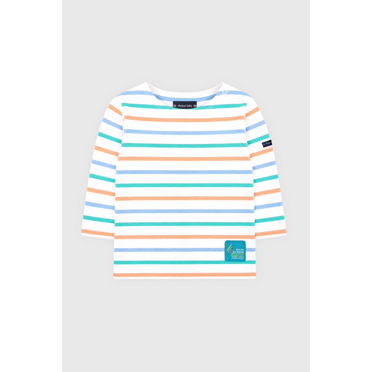Marinière Baby - coton épais blanc/ placid blue/ pool b, ARMOR-LUX