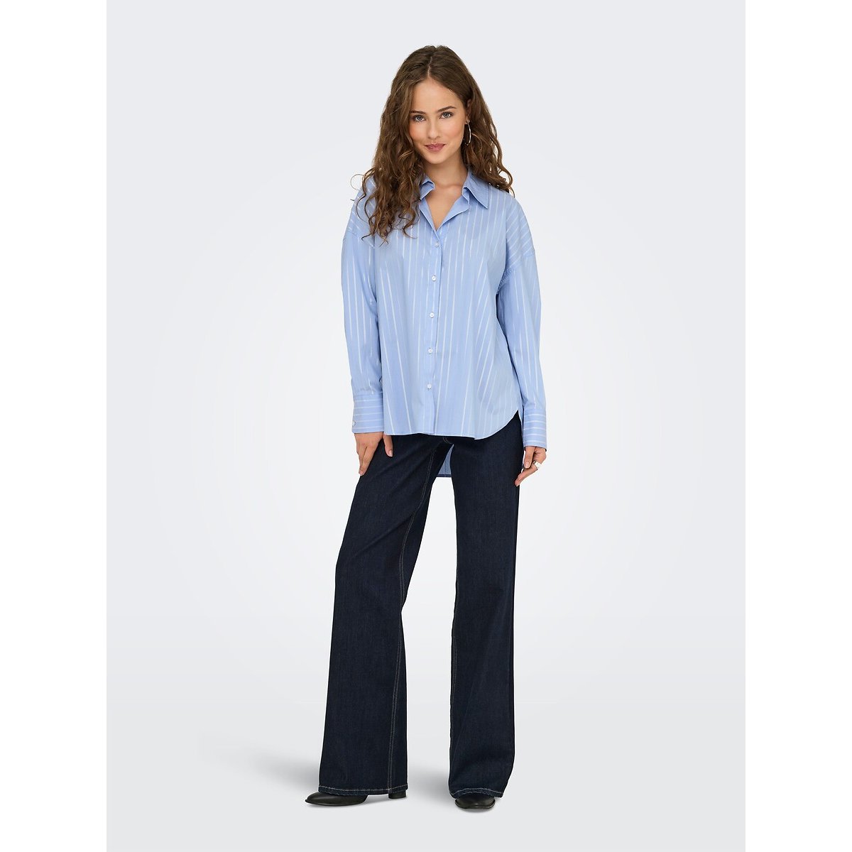 Chemise liseré argenté bleu clair, JDY