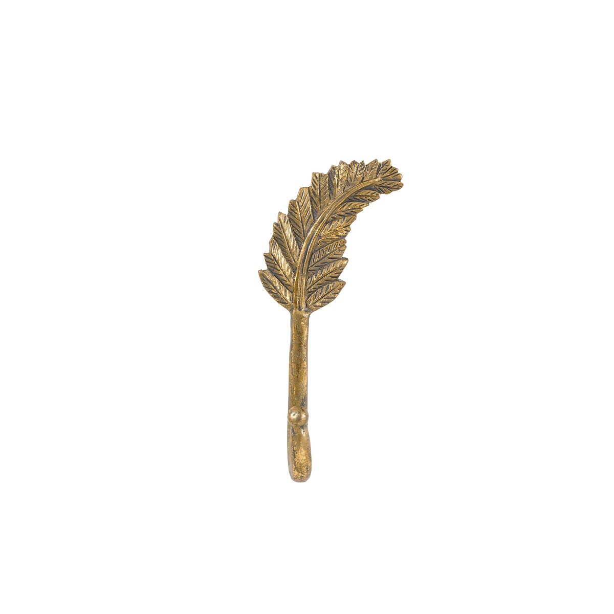 Rowan Leaf Decorative Hook in Gold Finish gold-coloured, ÉDITÉ