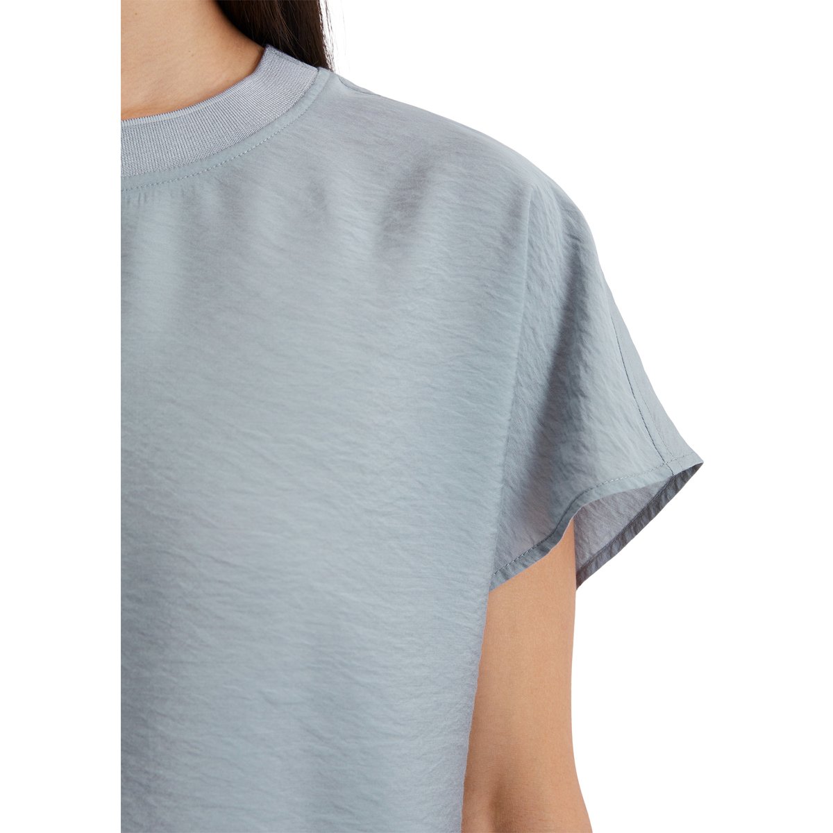 Chemisier régulier en viscose mélangée Crinkle bleu clair, MARC O'POLO