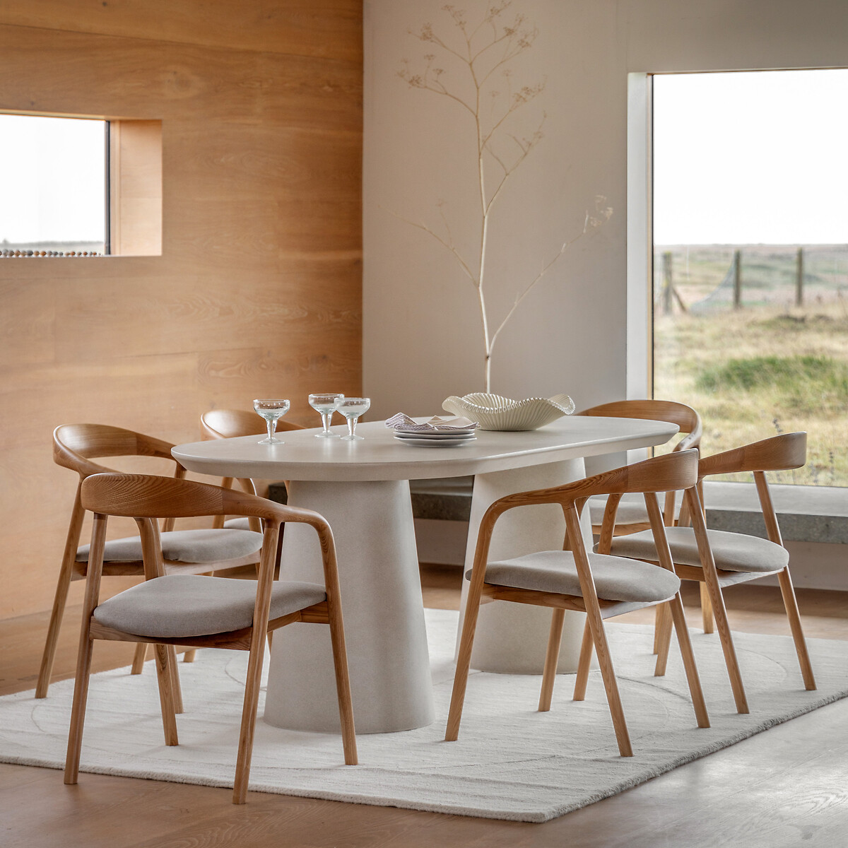 Pellan Oval Concrete Dining Table (Seats 6) cement, SO'HOME