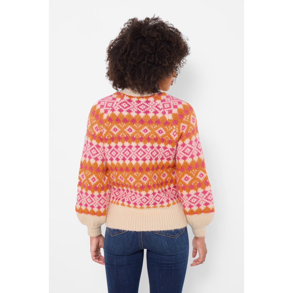 Cardigan Zippé Fair Isle Magnifiquement Audacieux orange, JOE BROWNS