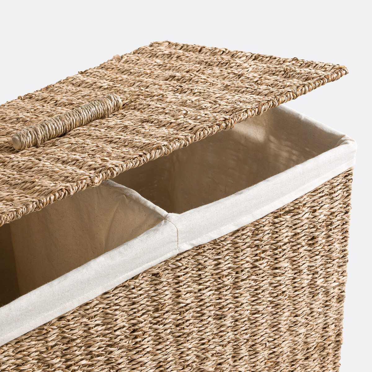 Panier à linge à double compartiment, en jonc de mer tressé, AZURO naturel, LA REDOUTE INTERIEURS