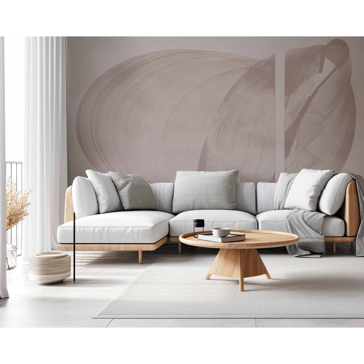 Papier peint panoramique Connexion et Fraction, Brun 375 x 250cm brun, ACTE DECO