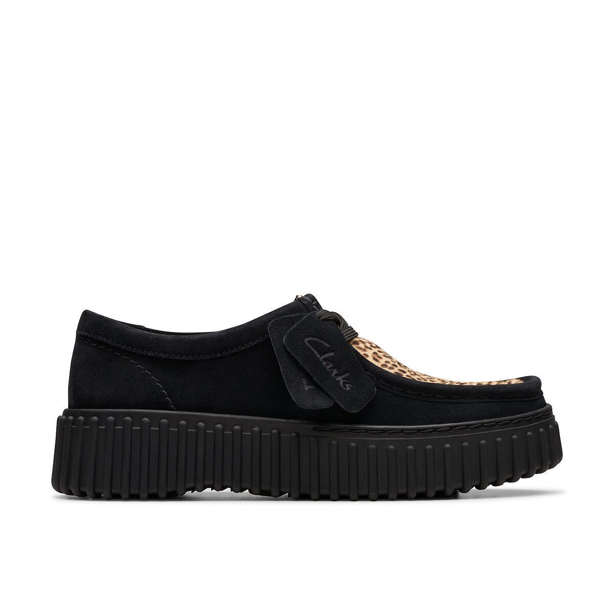 Torhill Bee Suede Shoes black/leopard print, CLARKS