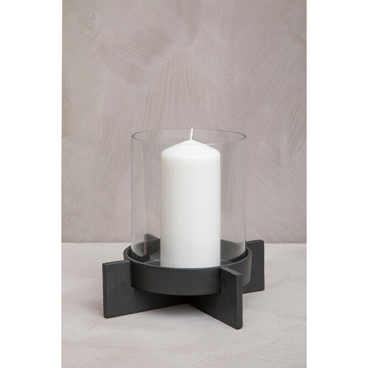 Large Matt Black Finish Candle Holder black, FIFTY FIVE SOUTH