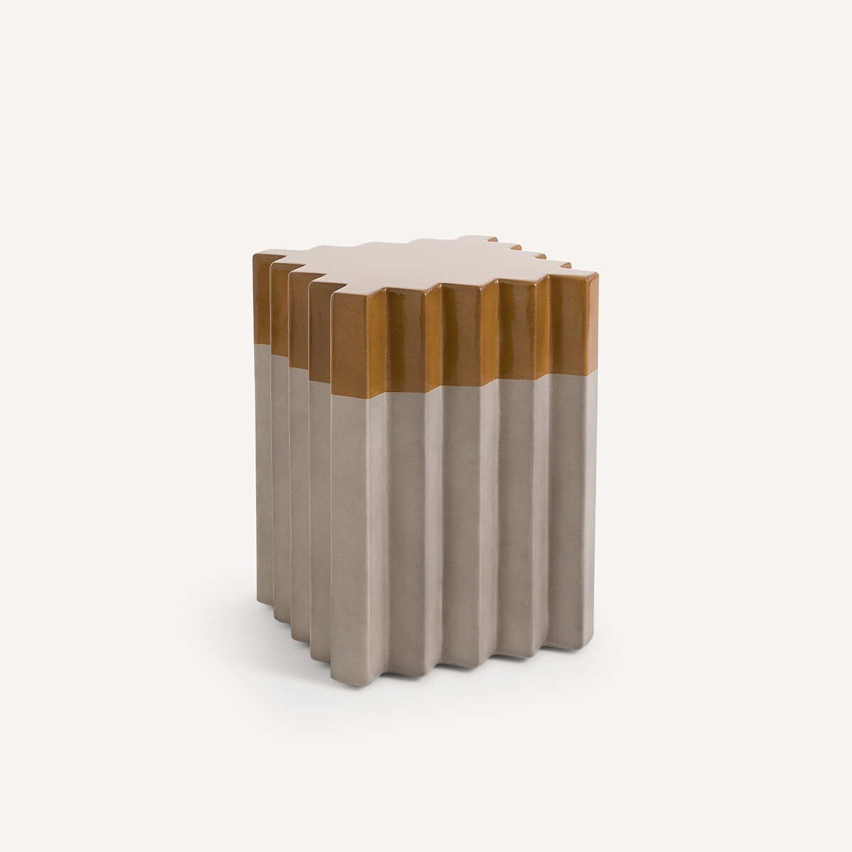 Bout de canapé de jardin, carré, en composite de ciment, GRAPHIR sienne, AM.PM