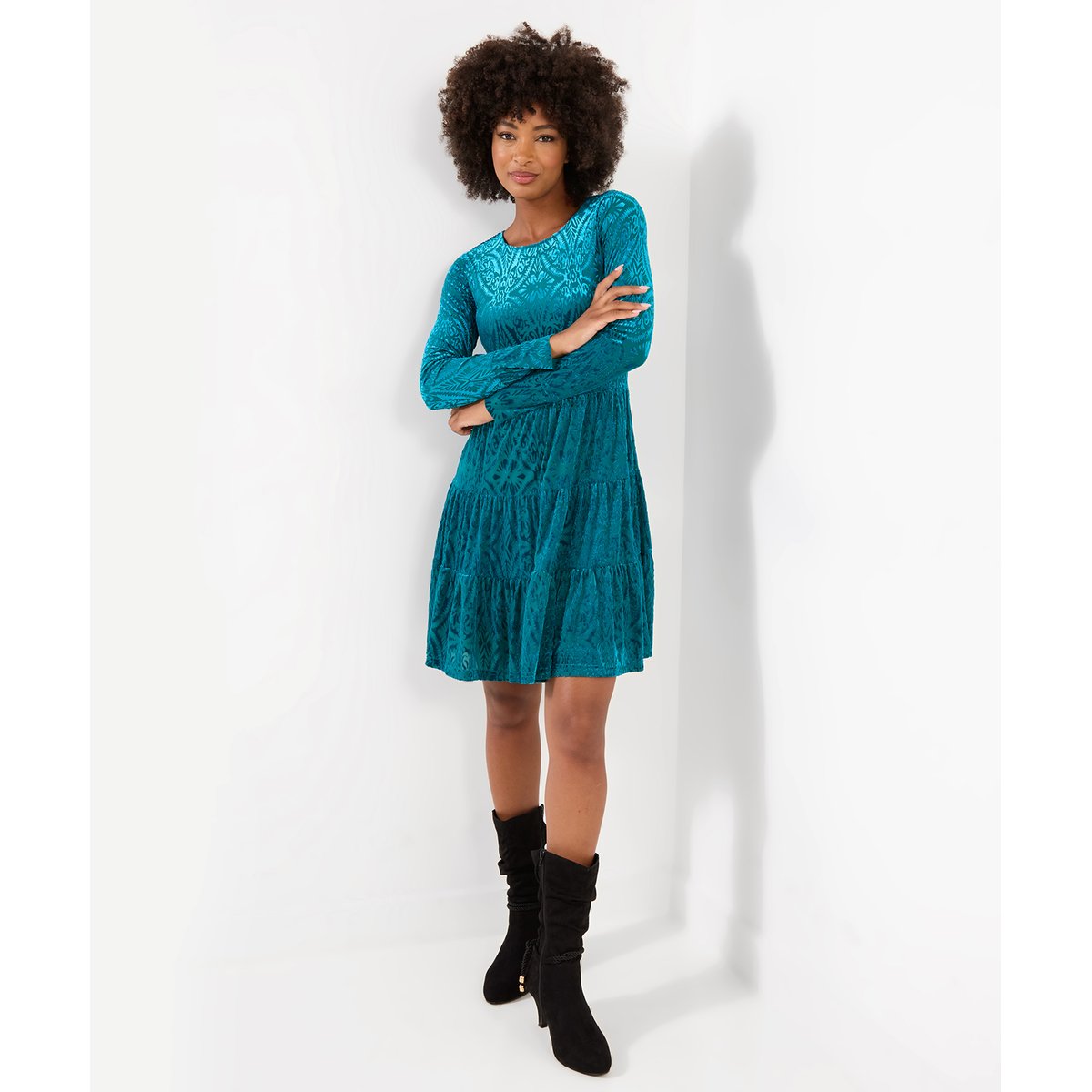 Ravissante Robe Tunique en Velours Dévoré autres, JOE BROWNS