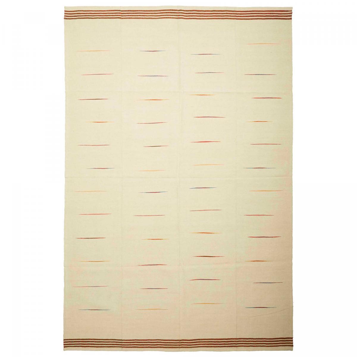 Authentique tapis d'Orient kilim fait main en laine A 4 ecru, crème, UN AMOUR DE TAPIS