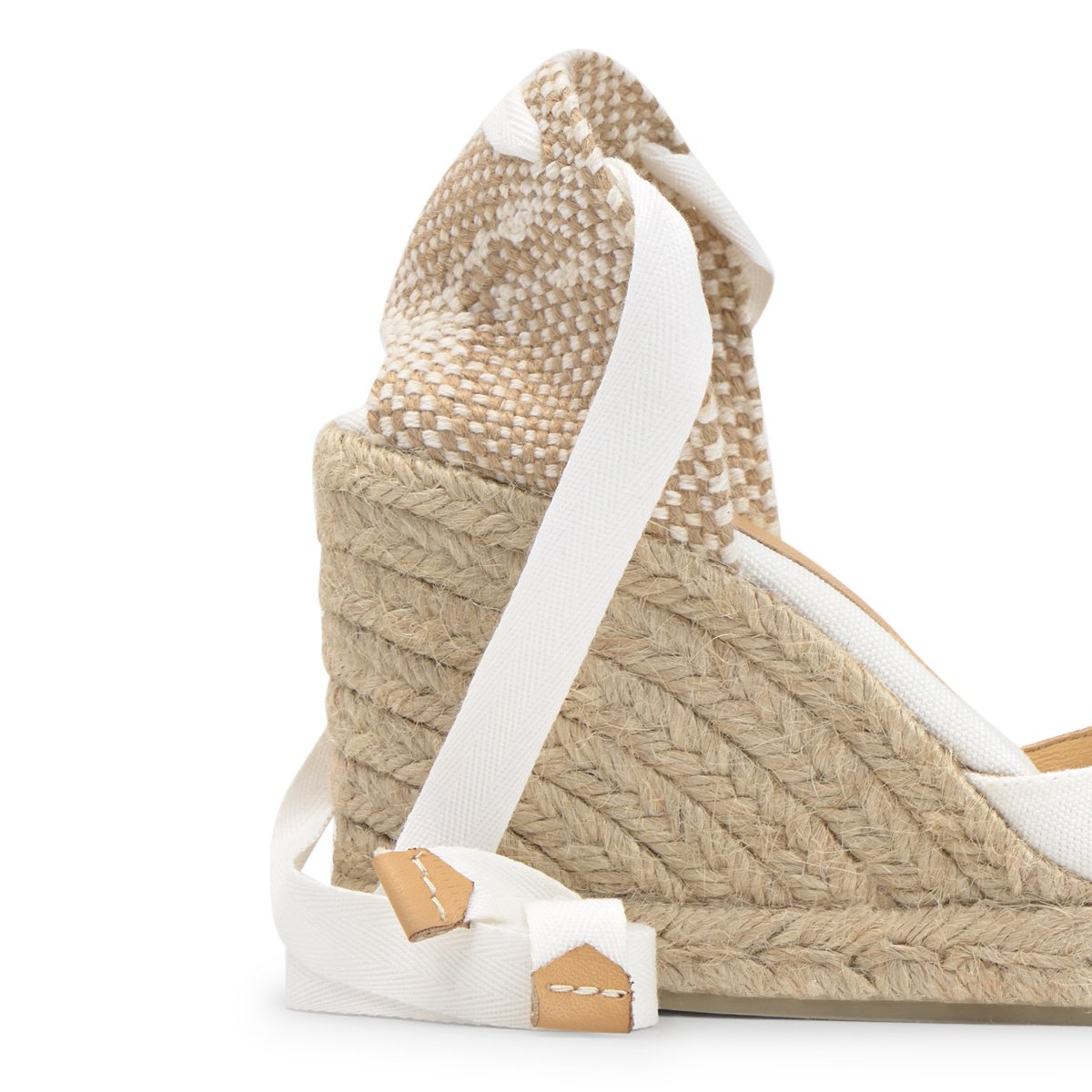 Espadrilles compensées à lacets avec plateforme tressée CARINA PLATFORM blanc, CASTANER