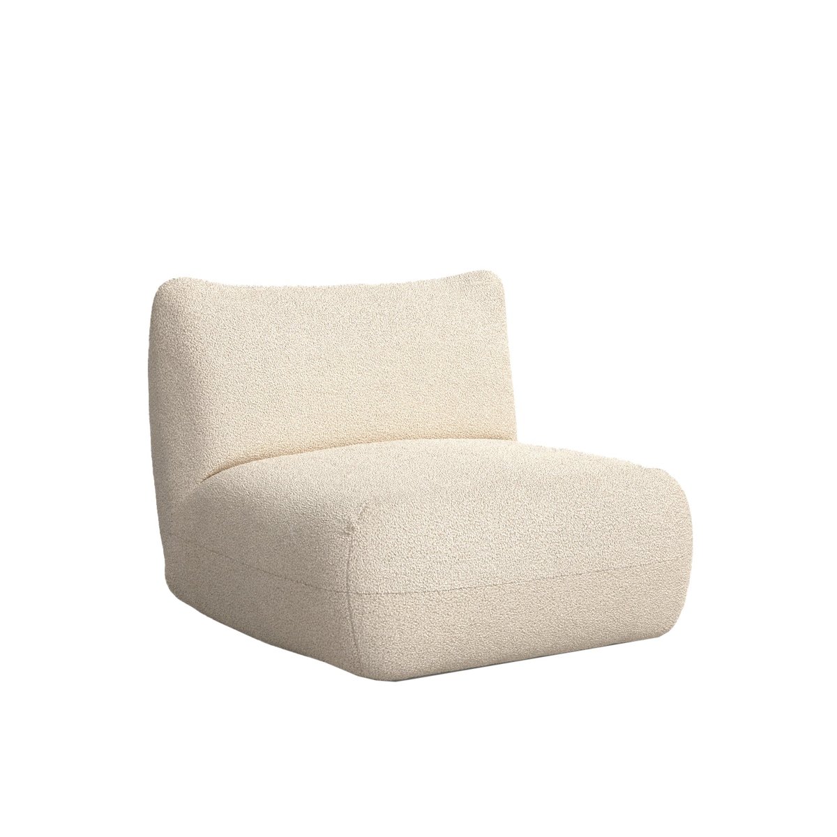 Fauteuil marron clair - ARNAU beige bouclé, HANNUN