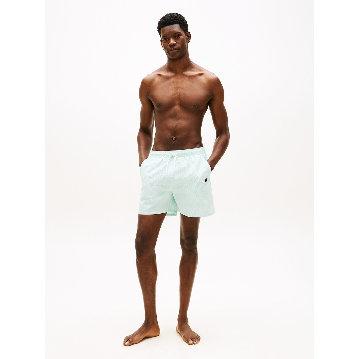 Short de bain mi-long à poche ORIGINAL vert aqua, TOMMY HILFIGER