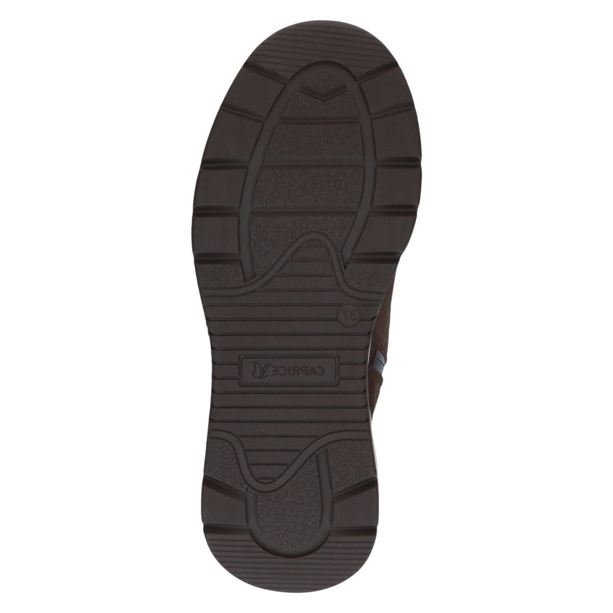 Bottine Chelsea à talon marron foncé combiné, CAPRICE