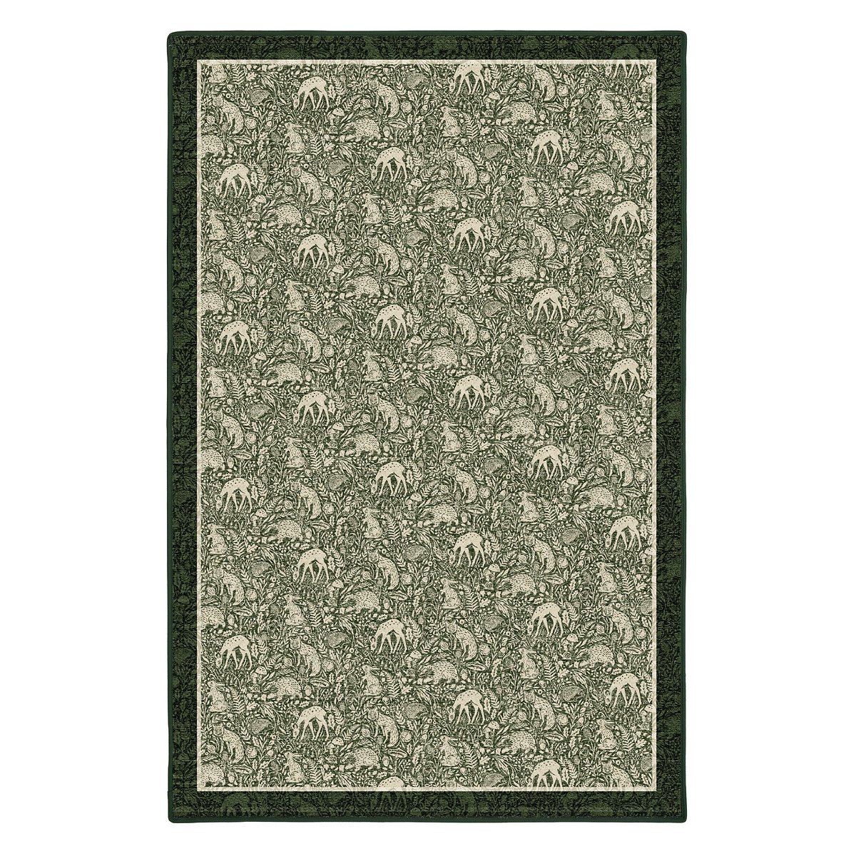 Eco-Washable Whimsical Woodland Green Rug green, HUG RUG