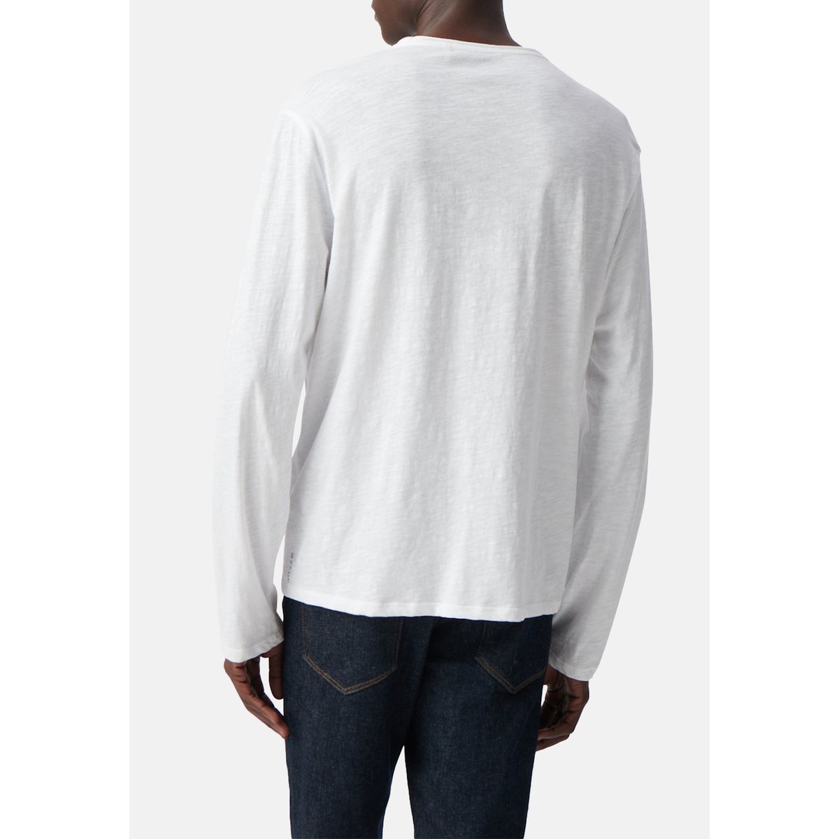 Tee-shirt col rond à manches longues L'Essentiel blanc, IKKS
