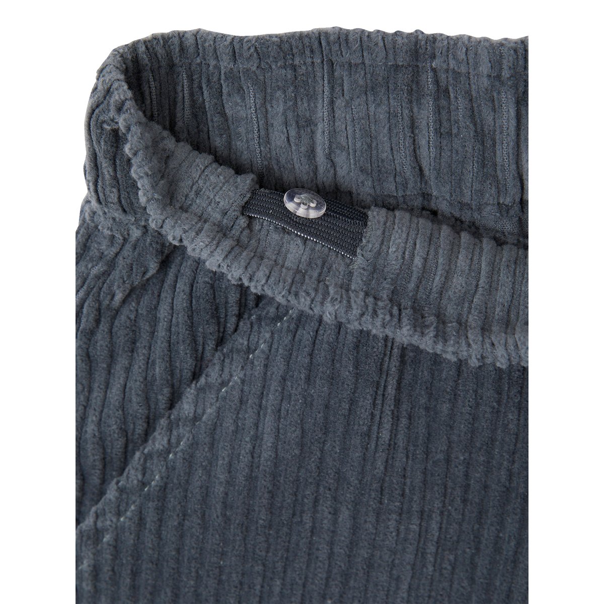 Pantalon en velours côtelé facile à enfiler bleu ardoise, VERTBAUDET