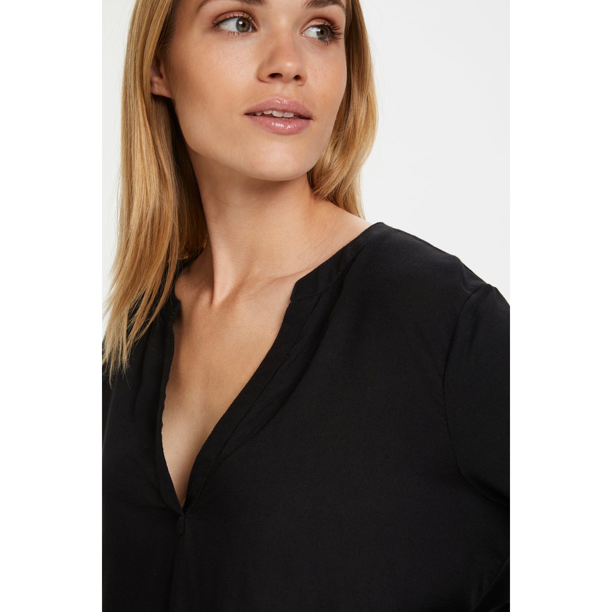 Long sleeved blouse noir black, KAFFE