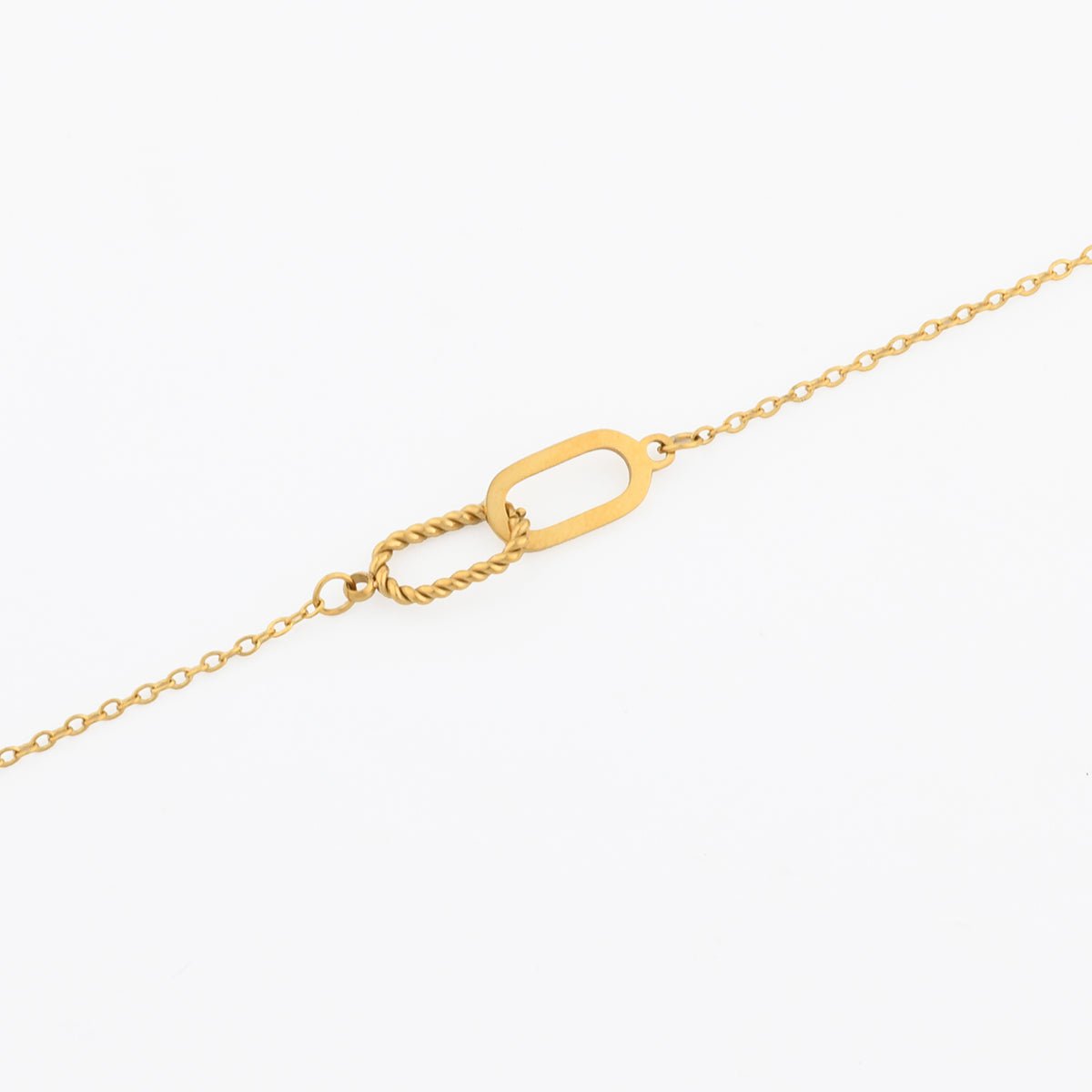 Bracelet chaîne double maillons entrelacés en acier inoxydable doré, BALABOOSTE