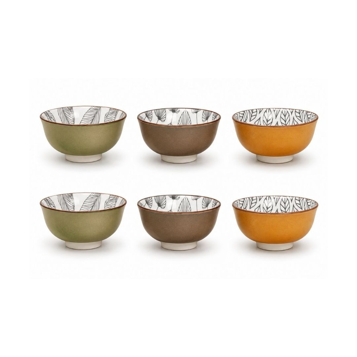 Services d'assiettes et bols 18 pièces, SASEBO beige, ARTIME
