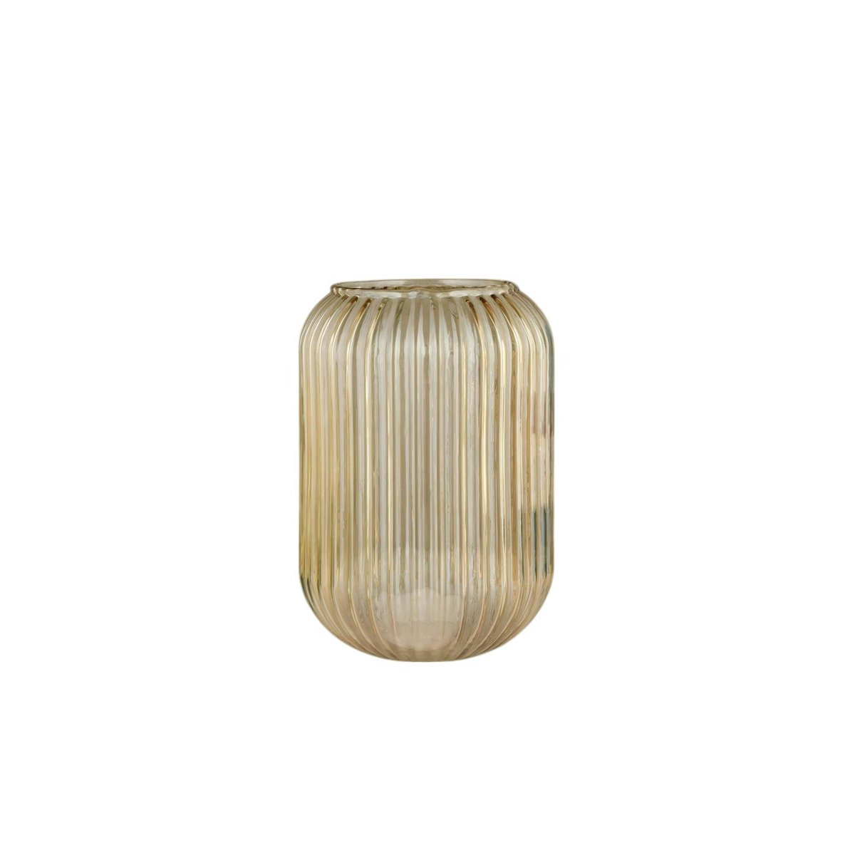 Vase en verre rainuré moderne ambré, PIER IMPORT