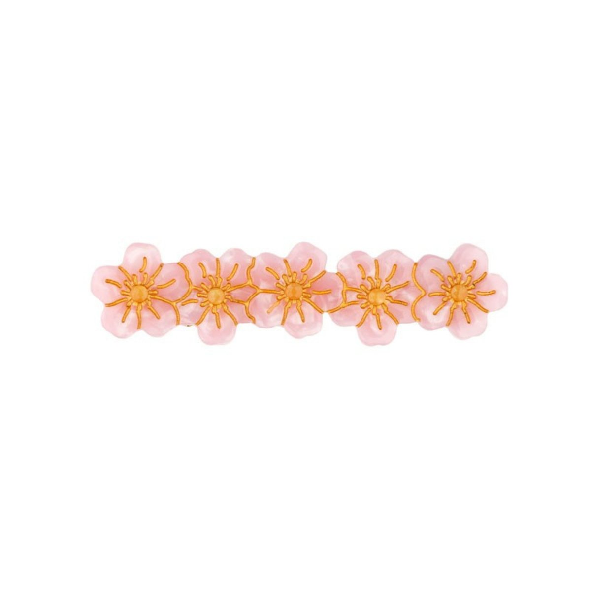 Barrette SAKURA rose clair et jaune, COUCOU SUZETTE