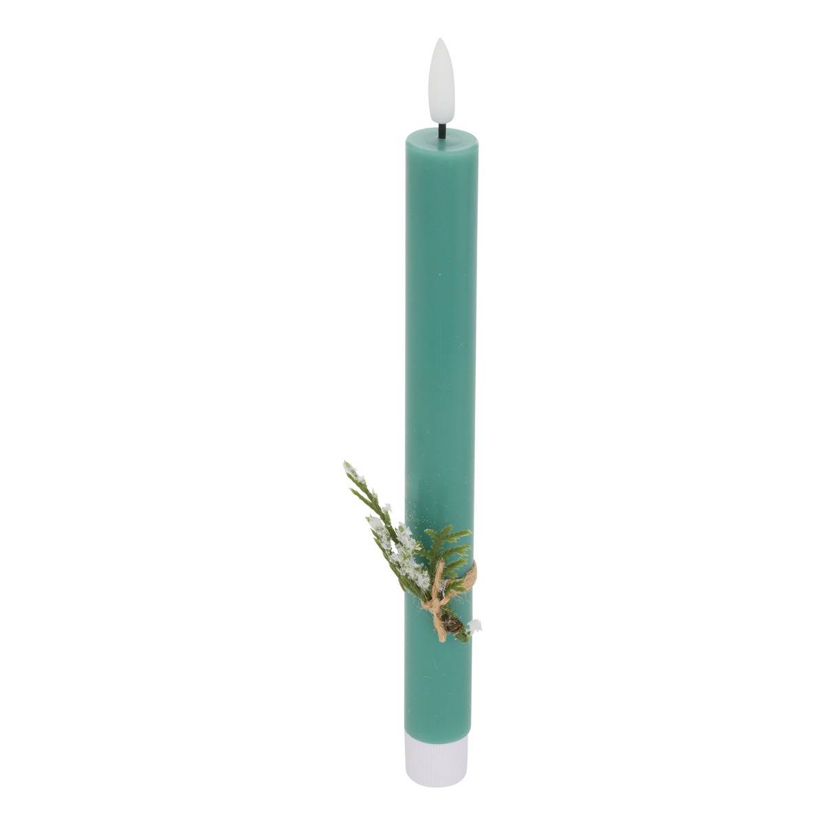 Lot de 2 bougies LED Lupa bâton vert vert, ATMOSPHERA