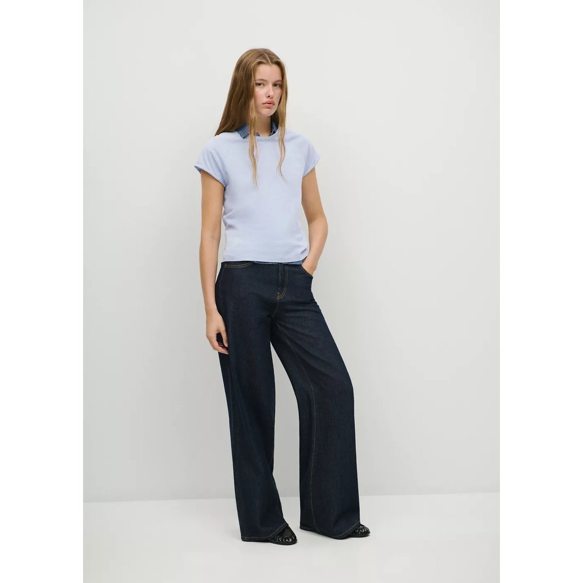 T-shirt raglan manches courtes bleu, MANGO TEEN