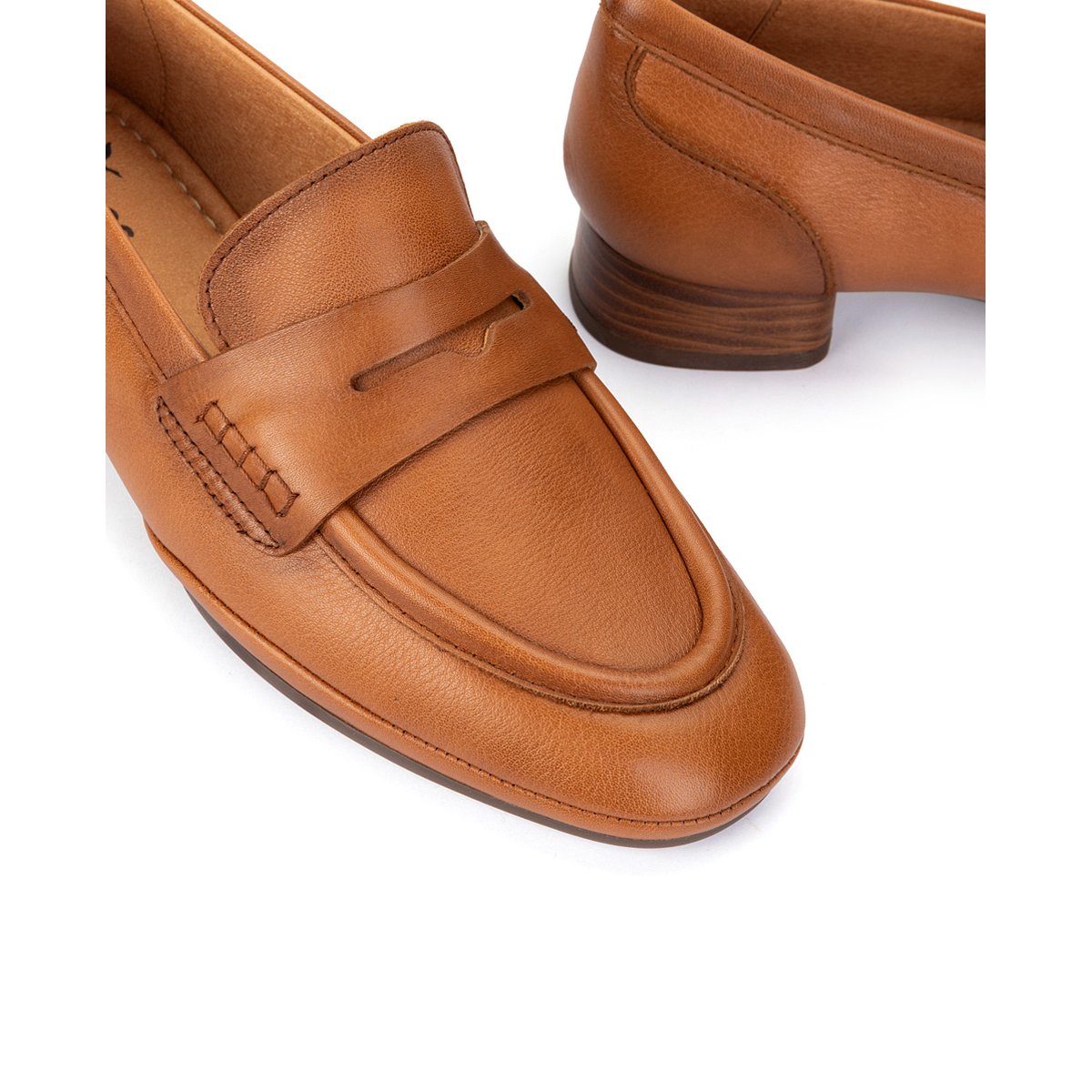 Mocassins cuir Ubeda forme large brandy, PIKOLINOS