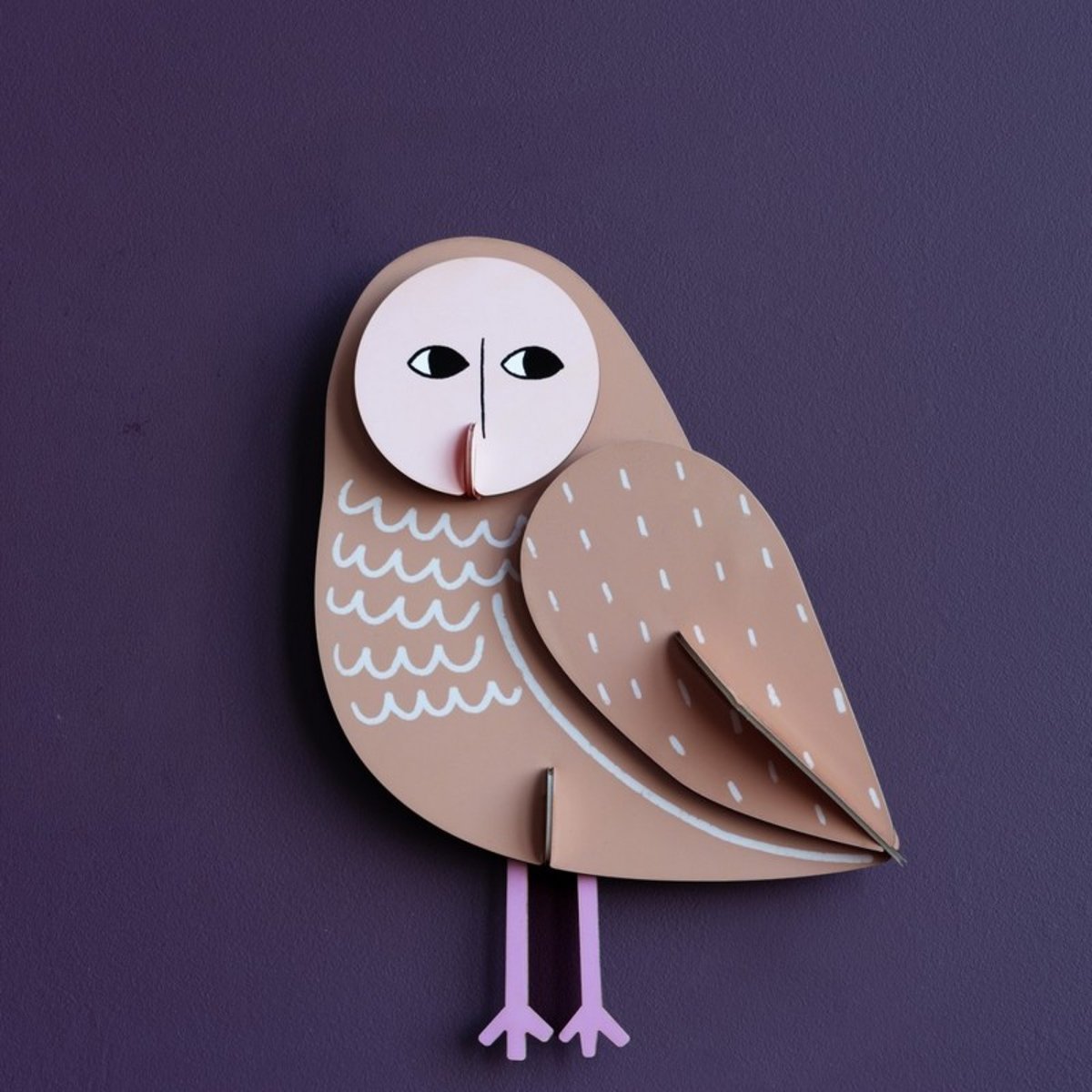 Décoration murale hibou carton Otto Owl beige, STUDIO ROOF