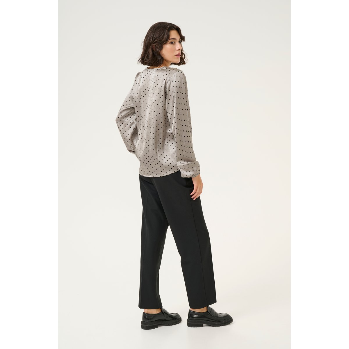 Sleeveless blouse gris/noir a pois steeple gray/black dot, KAFFE