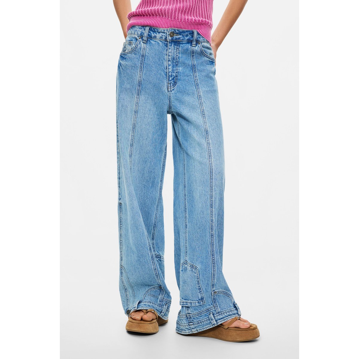 Jean droit effet inversé bleu, DESIGUAL