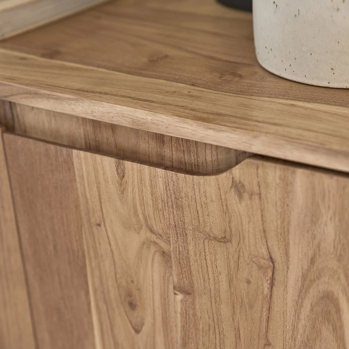 Buffet 2 portes en acacia massif 100 cm SAMSO couleur unique, BERAH GETAH