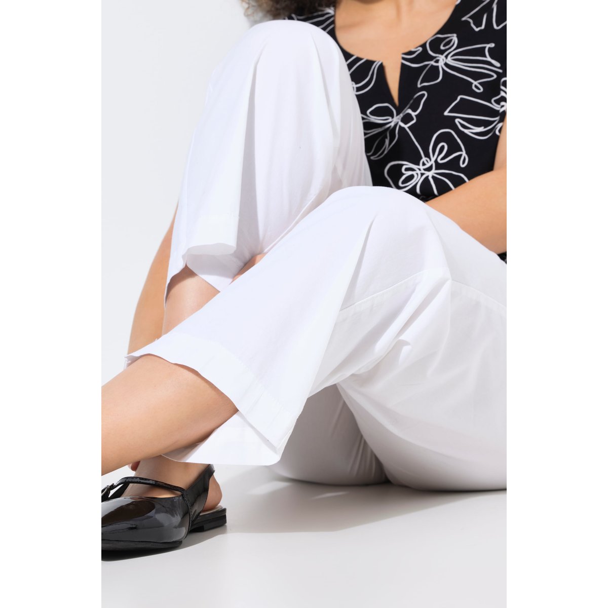 Pantalon chino Ruby 7/8 - taille élastique blanc neige, ULLA POPKEN