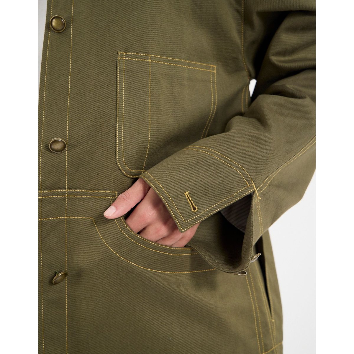 Veste de travail Melchior en coton kaki khaki, INES DE LA FRESSANGE PARIS